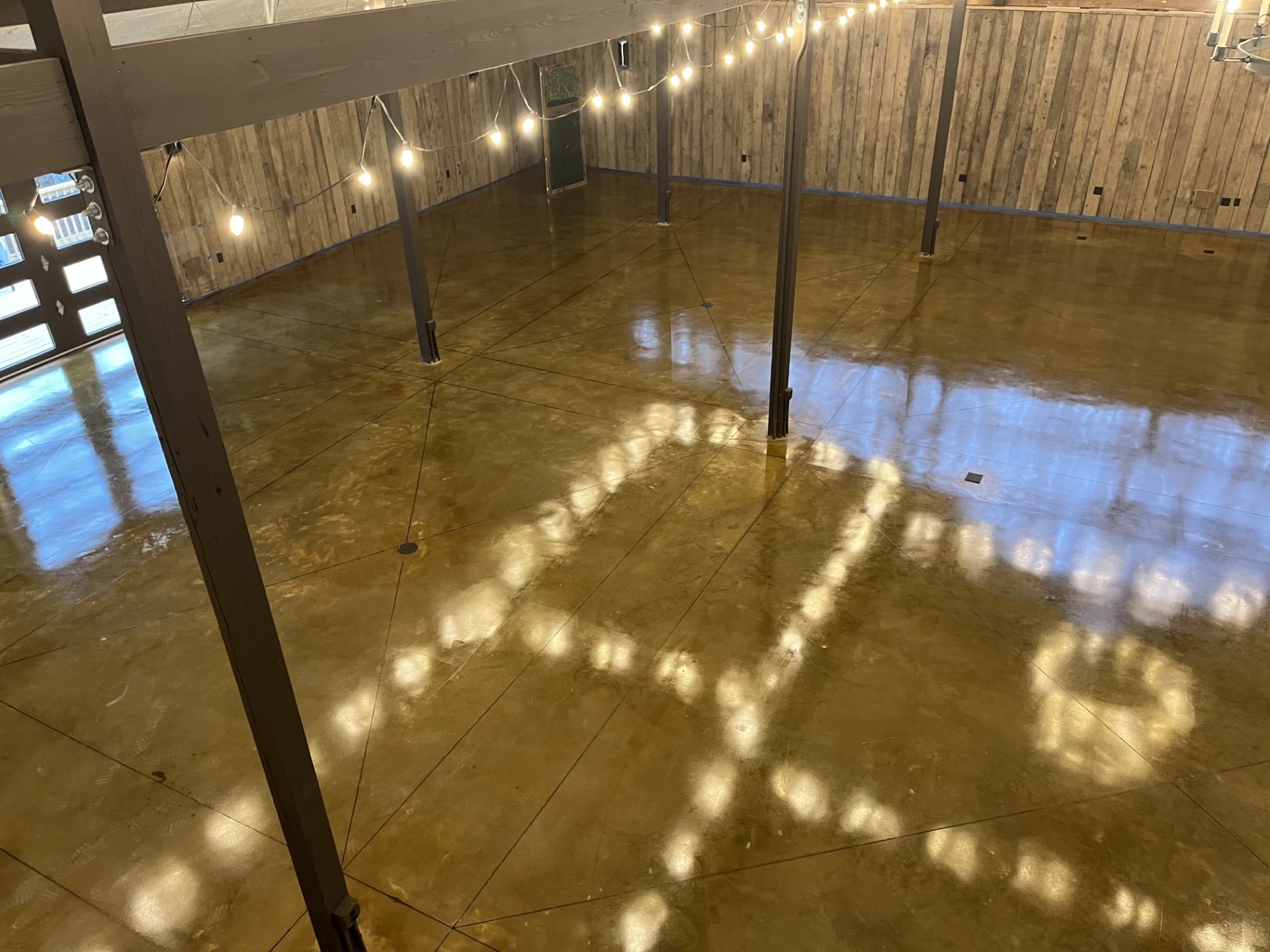 Polished Concrete Flooring with Wood Walls